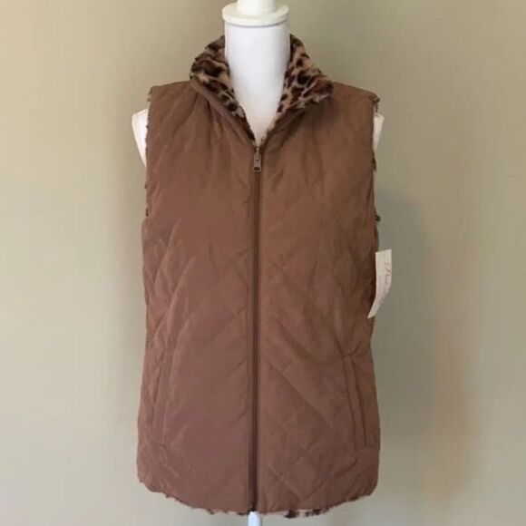 Animal Print Reversible Vest - Picture 1 of 4